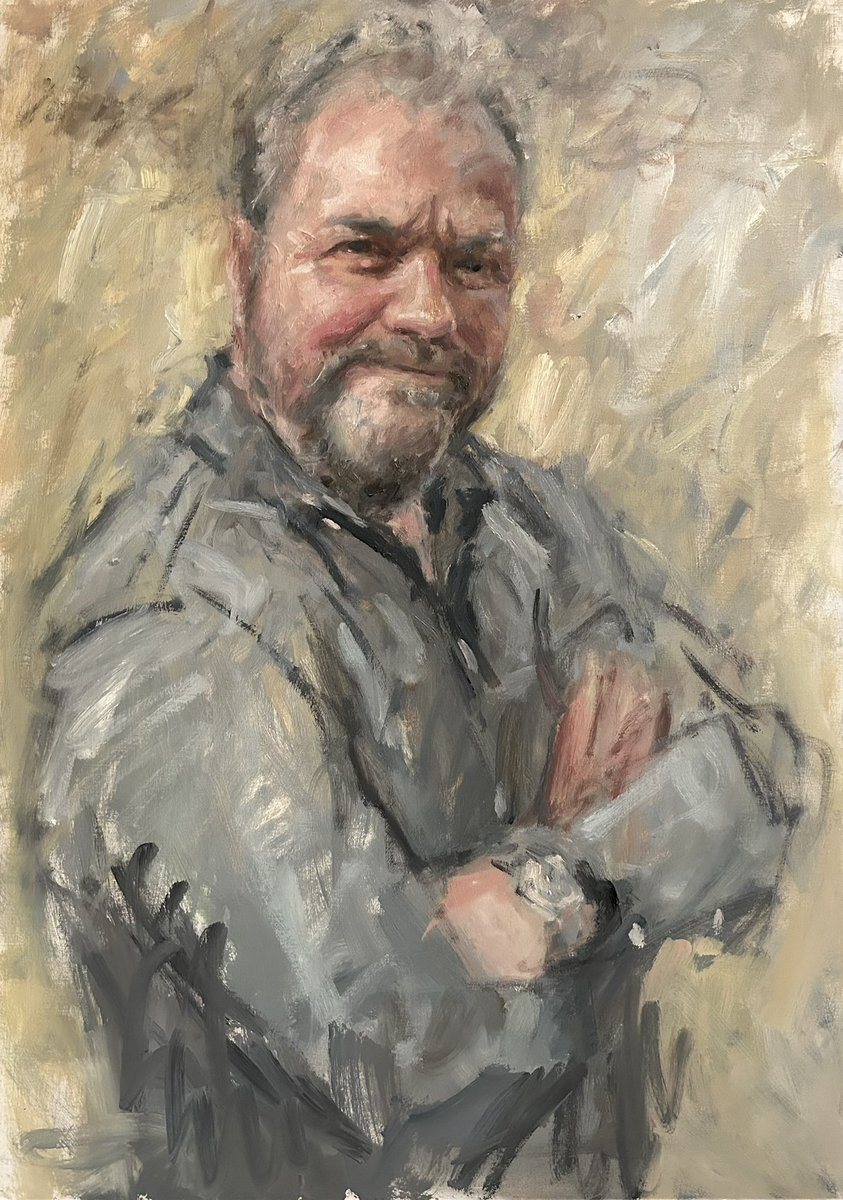 Latest UK comedian portrait, this time of the quite brilliant @Halcruttenden 
Hal kindly posed for me before a sell-out gig which was hilarious!
Which comedian do you think I should paint next? 
Oil on canvas, 70x50cm
#halcruttenden #ukcomedian #ukcomedy #art #portraiture