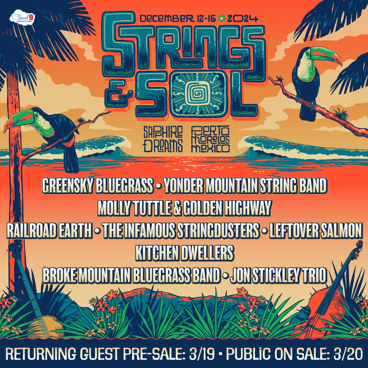 Strings and Sol 2024 🏝️ We can’t wait to get back to the beach for our annual family reunion this December. Pre-sale next Tuesday 03/19, general on sale Wednesday at stringsandsol.com