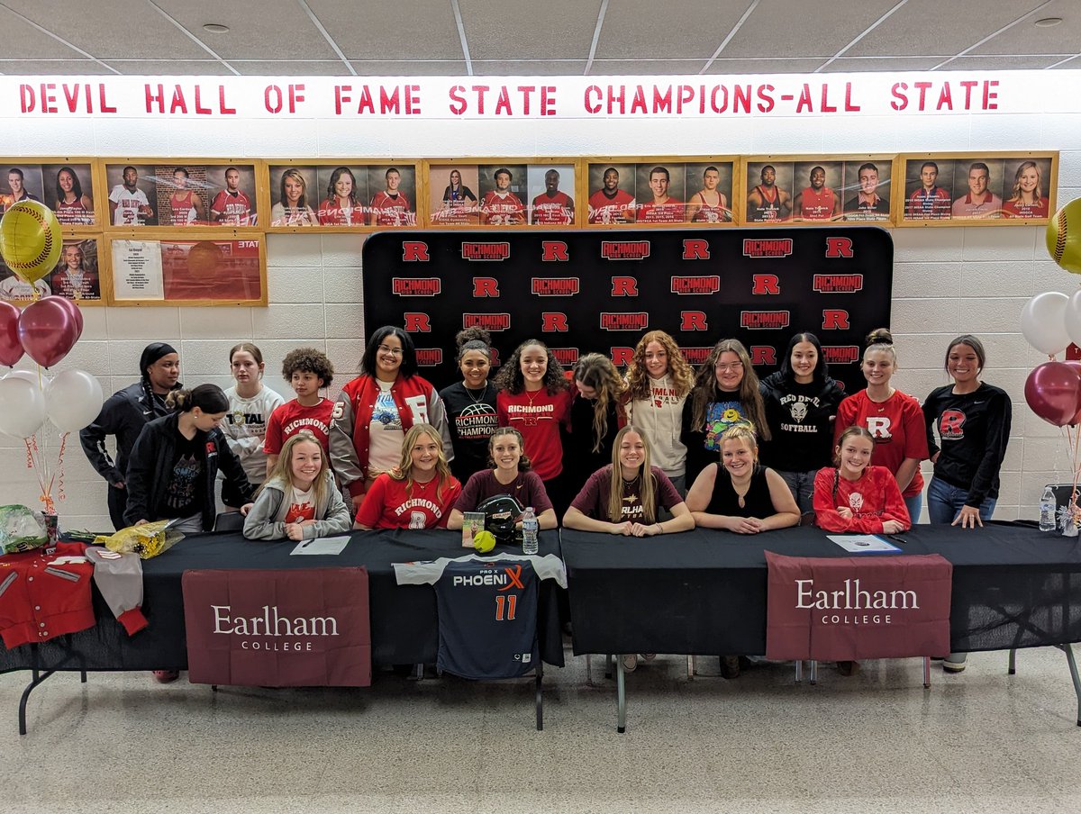 Congratulations to <a href="/weRsoftball/">RHS Softball</a> players Kamdyn Depew and Macie Ferguson on their commitment to play softball for <a href="/EarlhamQuakers/">Earlham College Athletics</a>.