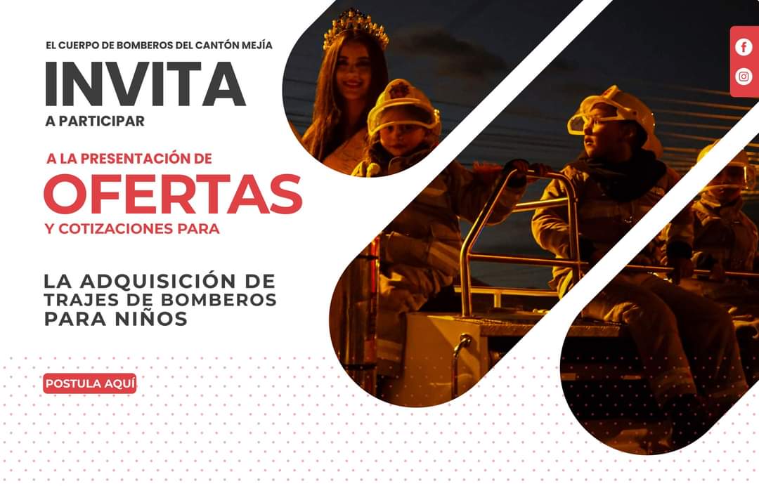 BomberosMejia1's tweet image. INVITACIÓN.
El Cuerpo de Bomberos del Cantón Mejía 🚒🔰, en cumplimiento de los principios de transparencia, invita a los oferentes interesados a enviar sus ofertas.
La información se encuentra disponible en el siguiente link: ✅
compraspublicas.gob.ec/ProcesoContrat…