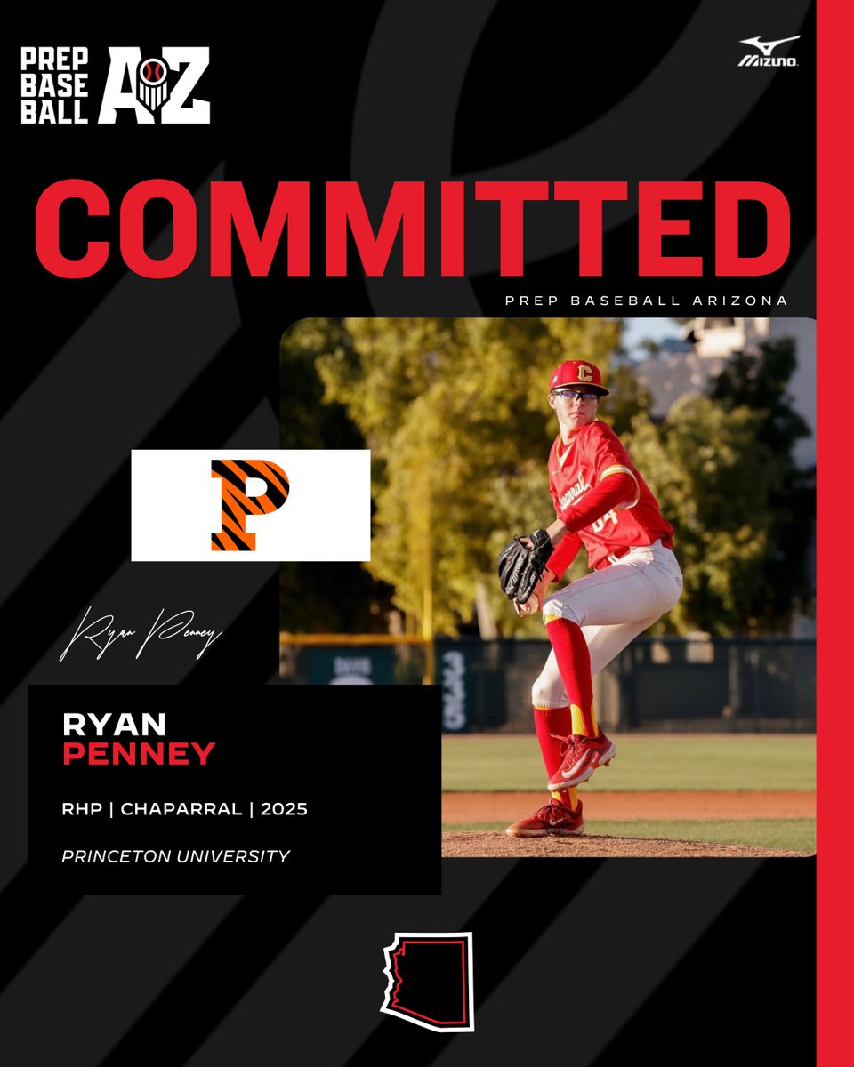 🚨𝐂𝐎𝐌𝐌𝐈𝐓𝐌𝐄𝐍𝐓 𝐀𝐋𝐄𝐑𝐓🚨 '25 RHP Ryan Penney (Chaparral) has announced his commitment to Princeton University. @ryanjpenney || @ChapBaseball_
