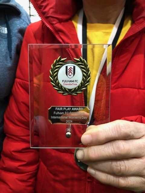 Women walking footballers at Fishponds Fields in Hebdon Road won the Fair Play Award at Fulham FC's IWD tournament on 10th March for being the friendliest, most supportive team! Come and join us - every Thursday 9.45am. More info from foreverfishponds@gmail.com
