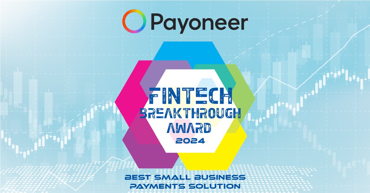 🏆 Payoneer wins “Best Small Business Payments Solution” in the 2024 @FinTech Breakthrough Awards! Thank you to our amazing team and customers for making this possible. Let's continue empowering #SMBs and simplifying global payments worldwide! 🌐✨ paynr.co/3TljJL4