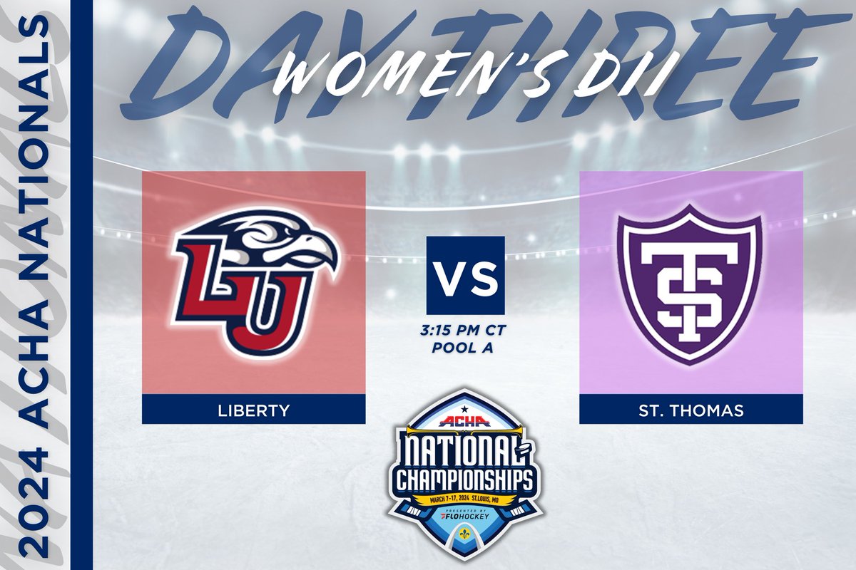 ACHAWomensD2's tweet image. 𝗣𝗢𝗢𝗟 𝗣𝗟𝗔𝗬 𝗚𝗔𝗠𝗘
🏒 Liberty (away) vs. St. Thomas (home)
⏰ Time 3:15 PM CT
📍 Plager Rink
🎥 flohockey.tv/events/1225334…  @FloHockey 
#ACHANationals #ACHAW2