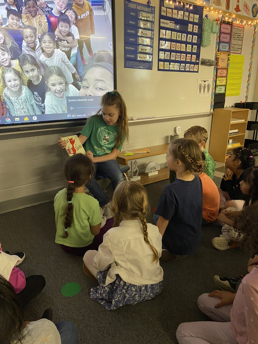 Student Council members visited our primary classrooms to read aloud for National Reading Month. They passed out bookmarks they created for the students to color. The students loved it!! #SHElem #AAGV