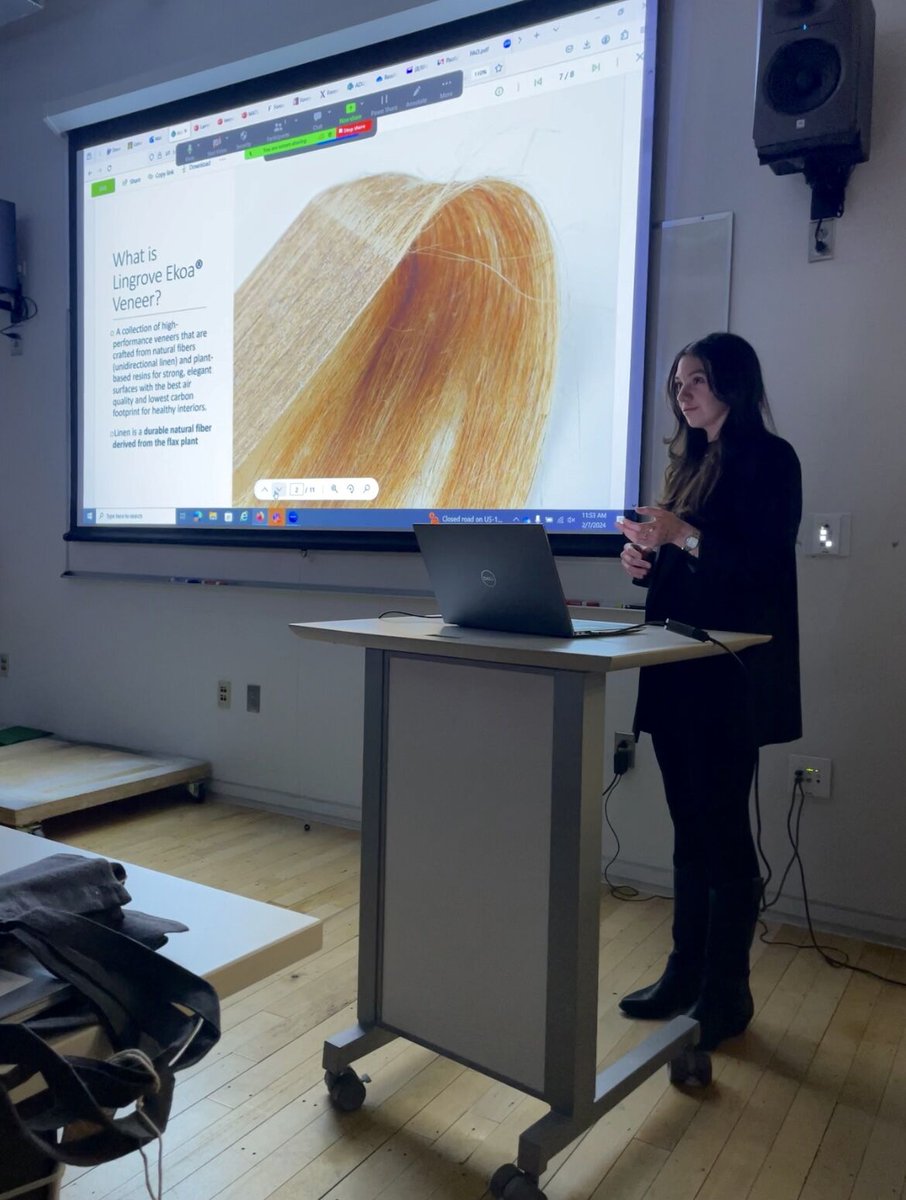 Fantastic to see the next generation of architects embrace sustainability in design! Thanks Kalyna Paraszczak for sharing #ekoa with your class mates and being a leader on sustainable materials!

#sustainablematerials #architecture #interiordesign