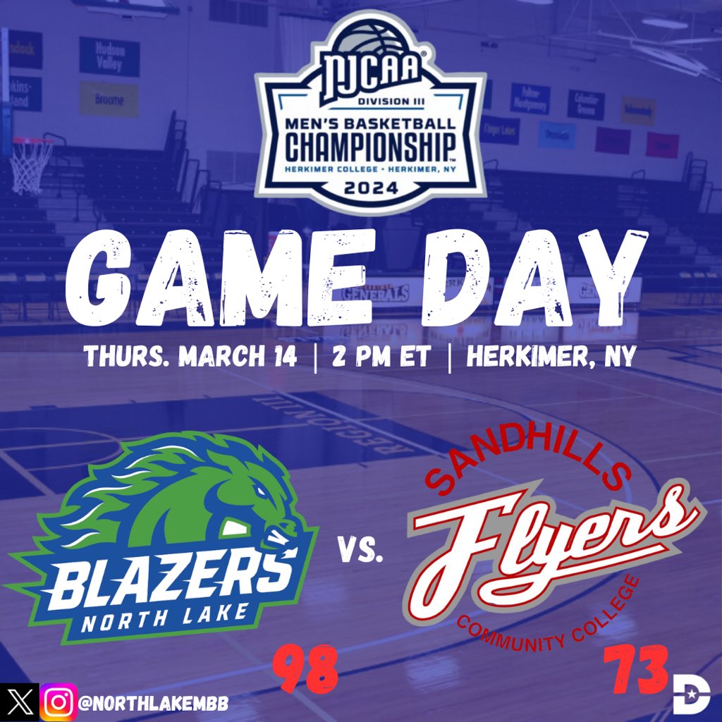 Blazers take down the Flyers advancing to the semifinals of the NJCAA DIII National Championships. 

#GoBlazers #northlake #dallascollege #njcaambb #njcaanetwork #texas #juco