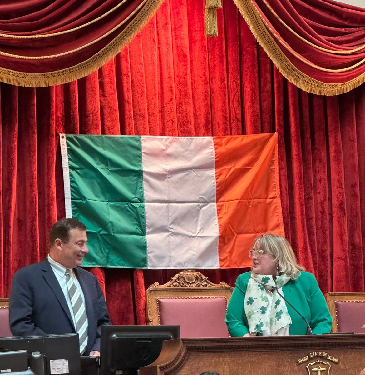 Cheers to Chairwoman @Kathy35SK for reminding us that immigrants from everywhere continue to make our country better. Can’t think of a better way to celebrate St. Patrick’s Day at the @RIHouseofReps