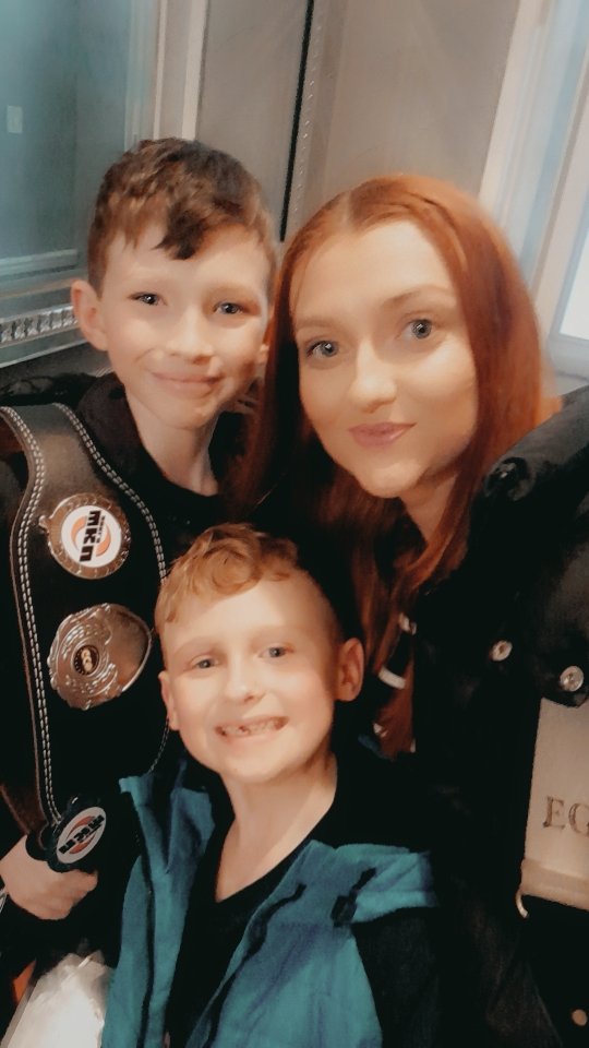 ElliGavin's tweet photo. Had the most gorgeous week off! Thank you to my boys for the most perfect mothers day sunday. Ending it today out for tea so proud of my boy getting his belt for being amazing at kickboxing! #happy #proud #family https://t.co/Ki931HDiCy