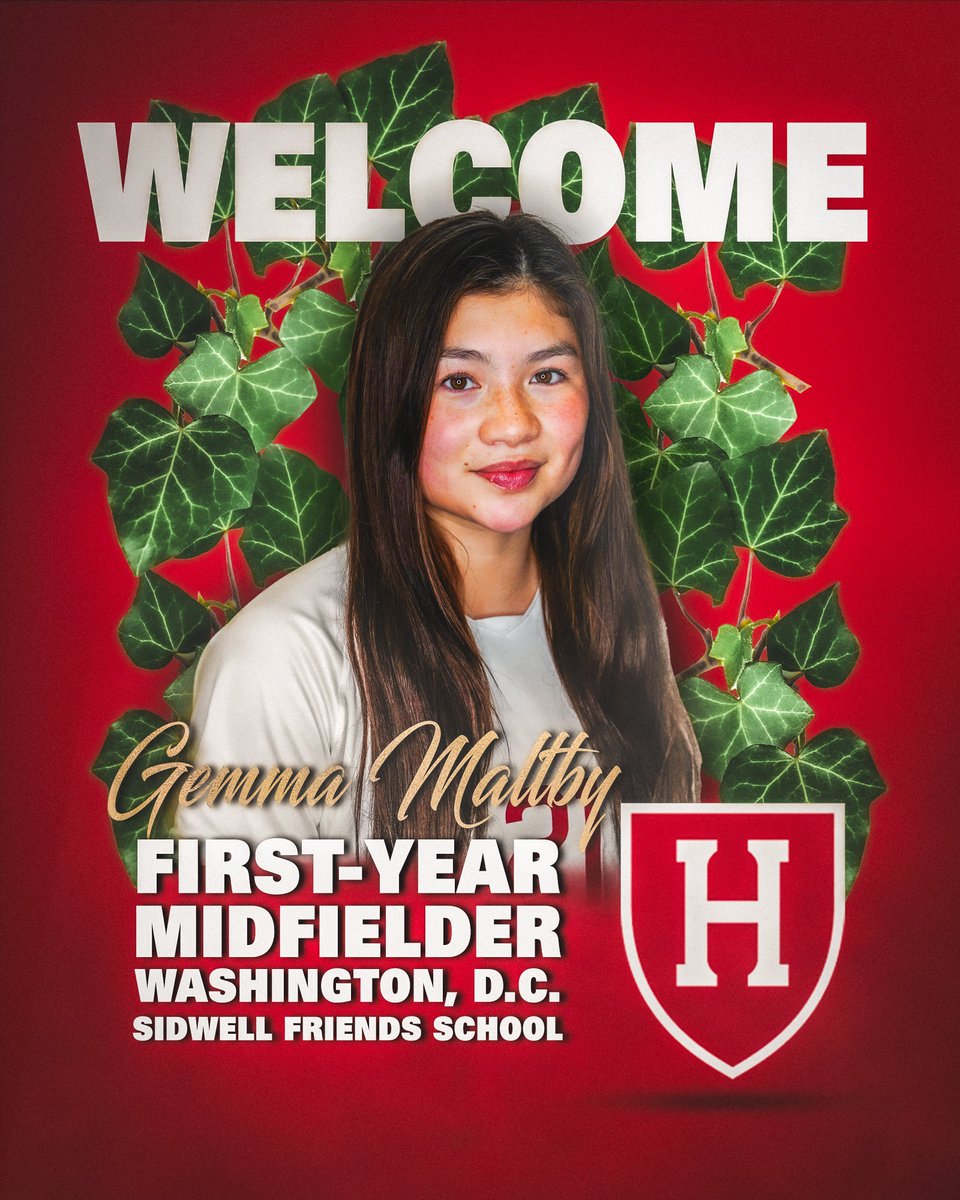 𝐖𝐞𝐥𝐜𝐨𝐦𝐞 𝐭𝐨 𝐇𝐖𝐒, 𝑮𝒆𝒎𝒎𝒂 𝑴𝒂𝒍𝒕𝒃𝒚 👏👏 We are thrilled to announce Gemma Maltby has joined our program!! A current first-year, Gemma joins our team after competing with the Club Atlético de Madrid Femenino last year! 📰 | bit.ly/49SNdXM #OneCrimson