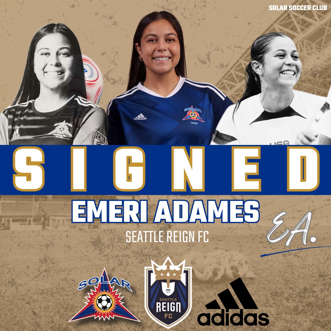 🏆Exciting Solar News Alert! 🏆 We’re thrilled to announce that Solar Soccer Club’s own left-footed sensation , Emeri Adames, has signed professionally to play for Seattle Reign FC! solarsoccerclub.net/solar-soccers-…