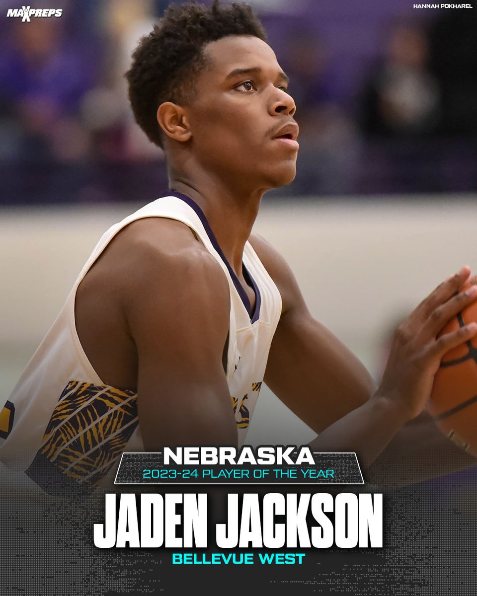 Jaden Jackson of Bellevue West named 2023-24 Nebraska MaxPreps High School Boys Basketball Player of the Year. 🔥🏆 ✍️: maxpreps.com/news/cBYrMd0l8…