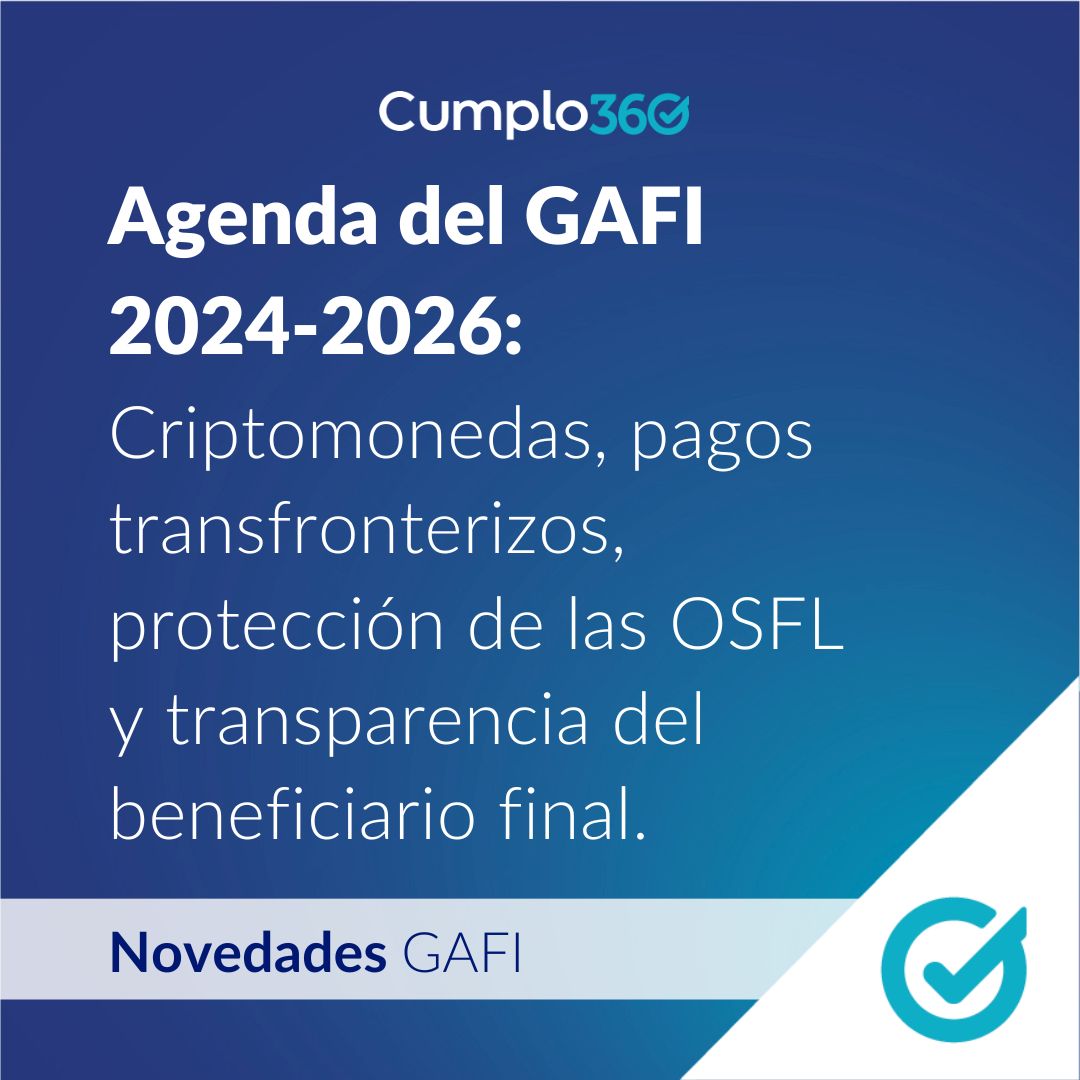 cumplo360's tweet photo. 📅 ¿Qué hay en la agenda del organismo internacional más importante en materia de prevención de lavado de activos y financiamiento del terrorismo?🔗https://t.co/uytFv61pdi
#lavadodedinero #activosvirtuales #beneficiariofinal #compliance #cumplimientonormativo #fatf #latinoamerica https://t.co/6c1GXVUnfN