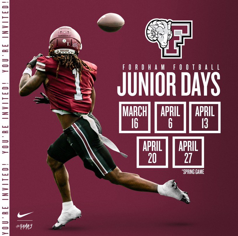 Thank you to @CoachPetrarca for inviting me to Junior Day at @FordhamNYC. I can’t wait to get on campus!