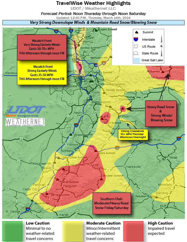 UDOTTRAFFIC's tweet image. Road Weather Alert:  Very Strong Downslope Winds &amp;amp; Mountain Road Snow/Blowing Snow Thursday afternoon through noon Saturday.  For more information, please visit: udottraffic.utah.gov/roadweatherale…… #utwx #utsnow #utwind
@UtahTrucking