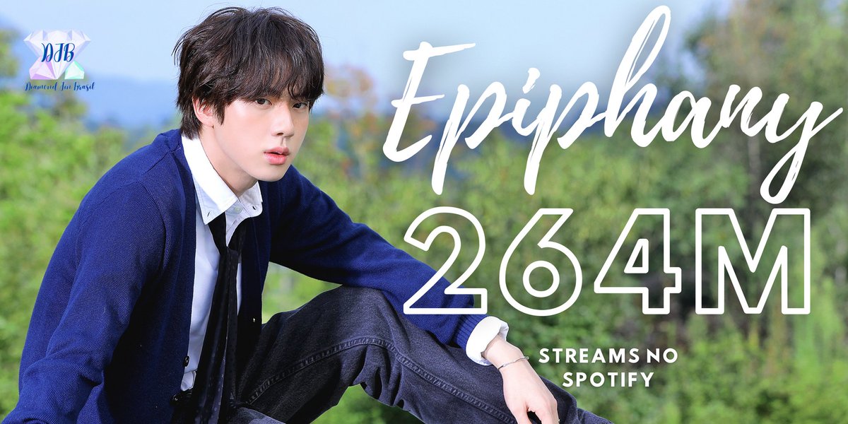 diamondjinbr's tweet photo. 📊 "Epiphany" de #JIN ultrapassou 264 MILHÕES de streams no Spotify 💜

 🔗 https://t.co/mUHngu5D5E

#방탄소년단진 #BTSJIN @BTS_twt https://t.co/q6uulwgbe6