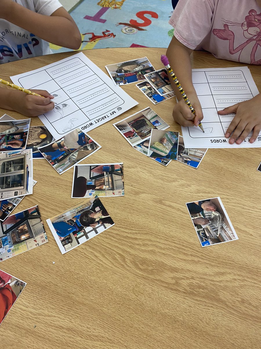 ESLwithMissA's tweet photo. This week in destinations, we took pictures of @MrsGutierrezBF making brownies. Today, we are looking at our pictures to help us make a word bank for our how to writing! Our newcomers are making bilingual word banks! #bfrocks @HewittGeoff2023 https://t.co/dIIeGhVit1