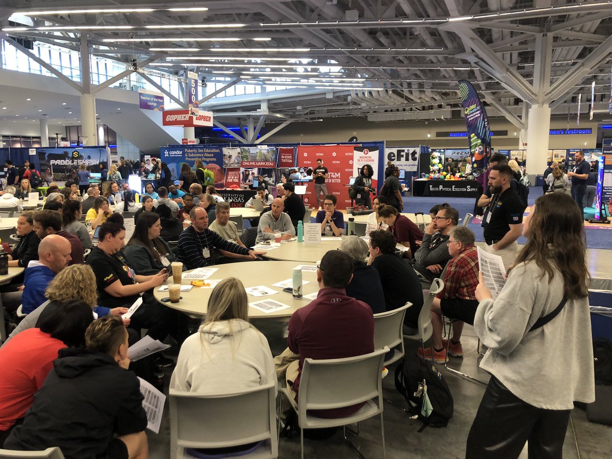 Never too early to talk all things Meaningful PE at @SHAPE_America Really encouraging to have so many interested people attend our MPE coffee talk this morning! Thanks to @Gr8FulLearner and @TimFletcher12 @WillWestphal @LovePhyEd and @STEAMWellness for leading the discussion!