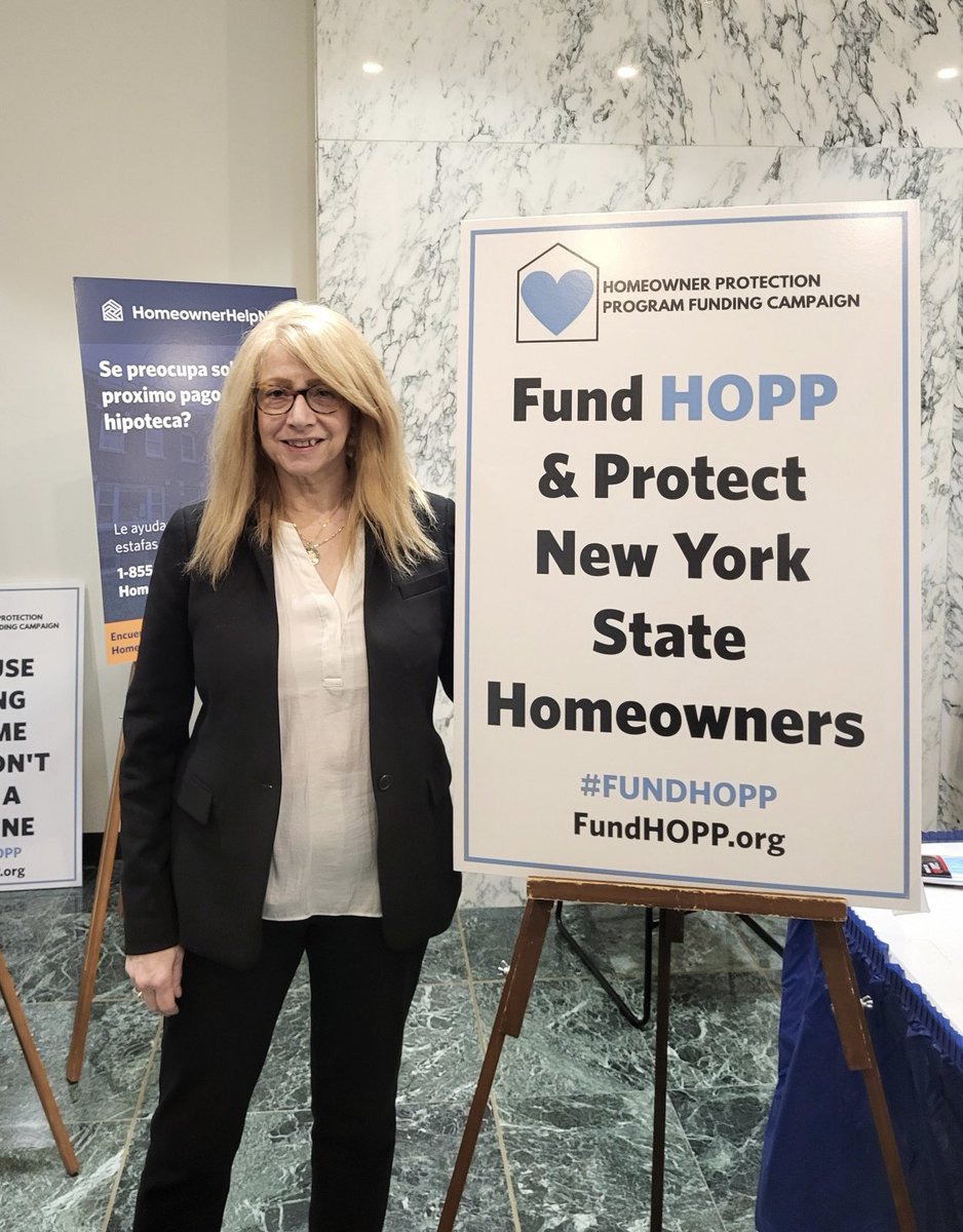 The Homeowner Protection Program serves as a lifeline for those at risk of foreclosure. @NYSA_Majority stepped up to provide $40 million in our one-house budget to restore cuts & #FundHOPP. With rising foreclosure rates, fully funding this program has never been more urgent.