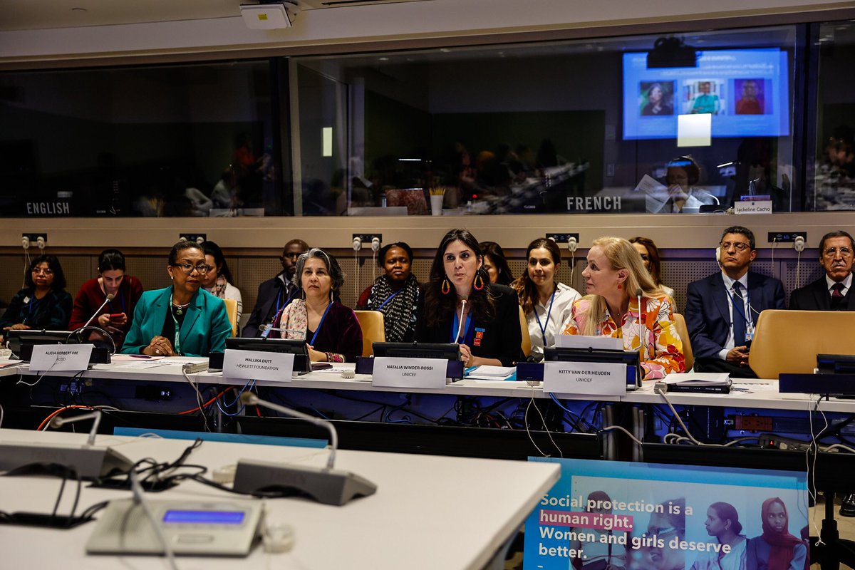 Women and girls deserve better They need policies that address poverty and respond to their needs. Pleased to join @UNICEF and @Hewlett_Found to discuss the powerful role of social protection and inclusive policy making. #CSW68 #WeDeserveBetter