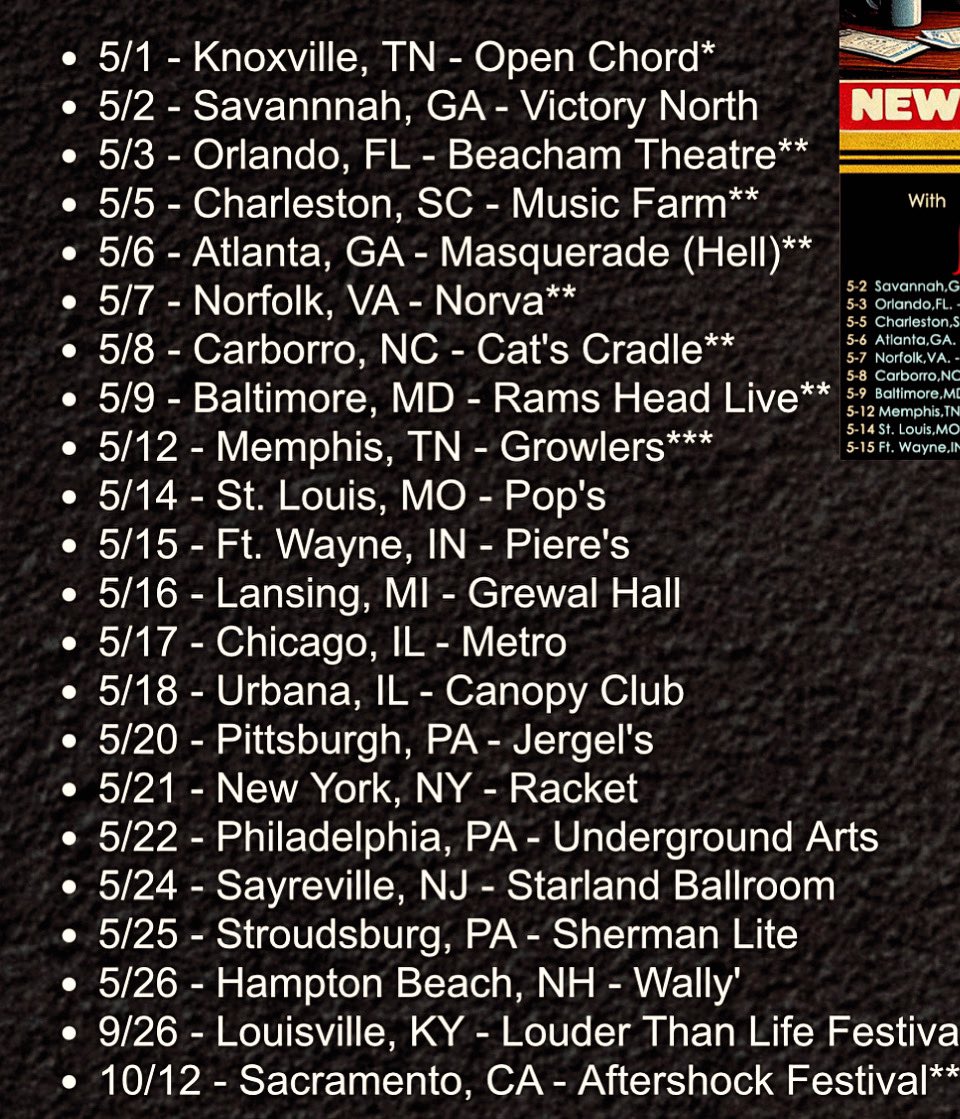 So damn excited for this. 25 years of #CKY GET TICKETS NOW. w #crobot and #xcops (gwar!) CKY.SoundRink.com Here’s the DATES! 💥