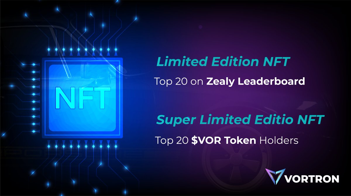 📢Attention all Zealy participants Aim for the Top 20 on Leaderboard to earn a Limited Edition NFTs! But that's not all! Top 20 $VOR token holders will also get a Super Limited Edition NFTs! Don't Miss Out! Soon, you'll be able to add these unique pieces to your NFT portfolio!