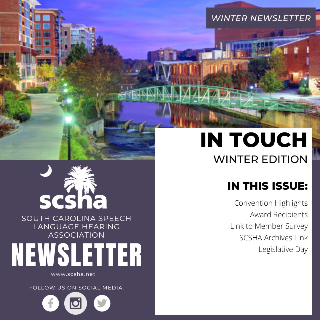 Members, have you read the "IN Touch" SCSHA 2024 Winter Edition Newsletter yet?  #intouchnewsletter