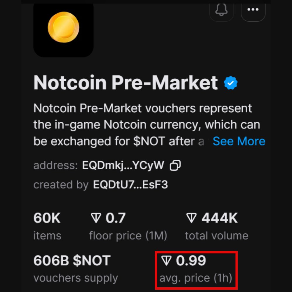 W3Vibes's tweet photo. #NOTCON Voucher price dramatically decreased 
1M $NOT = 0.99 $TON 😱 https://t.co/38sn68gc2z