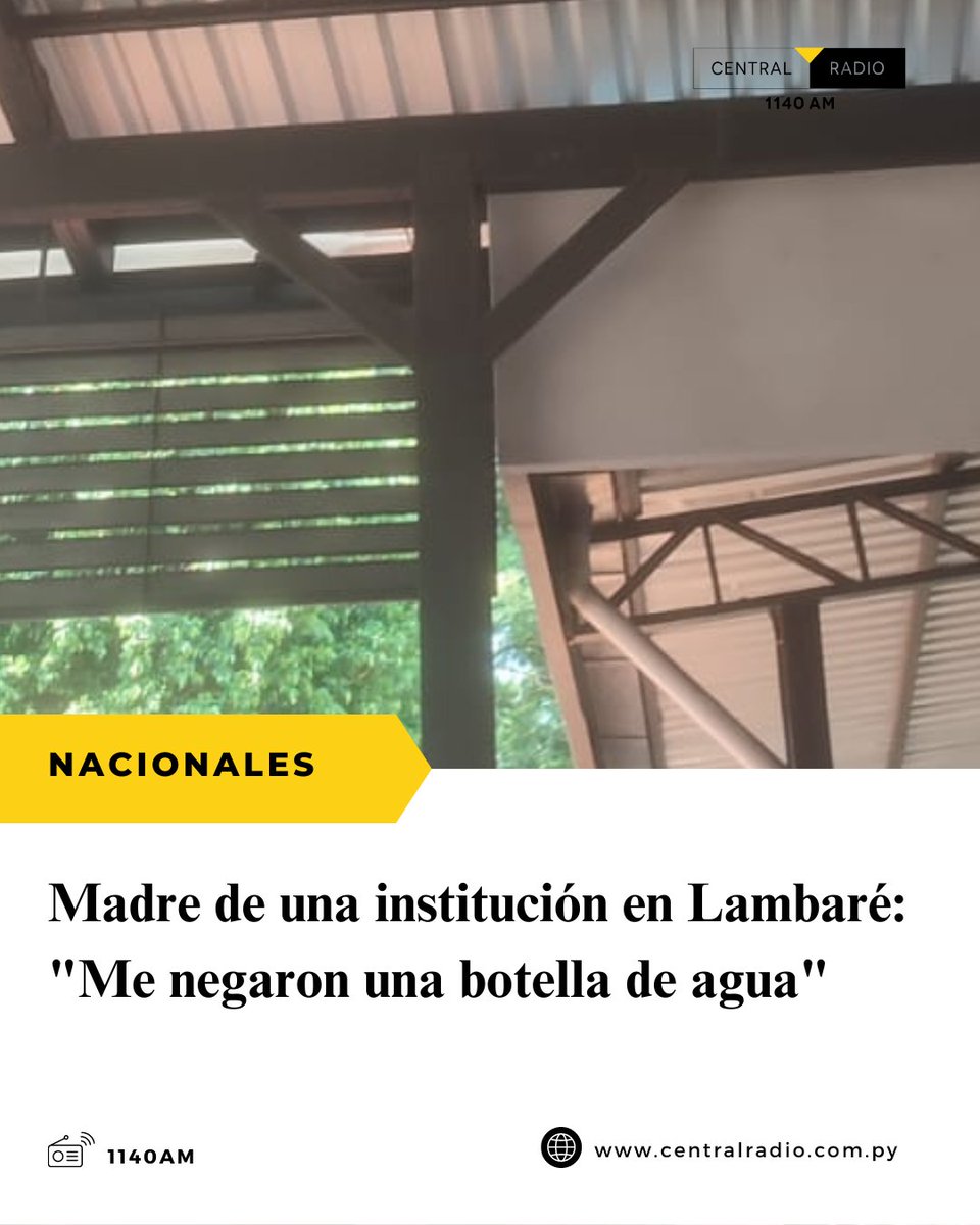 centralradiopy's tweet photo. #DenunciaCiudadana 🗣️ |

Una madre de un alumno de la primaria de una institución en Lambaré se indigna ante la negativa del colegio de proporcionar una botella de agua fría. 

#1140AM📻 https://t.co/vq4kQFGpnv