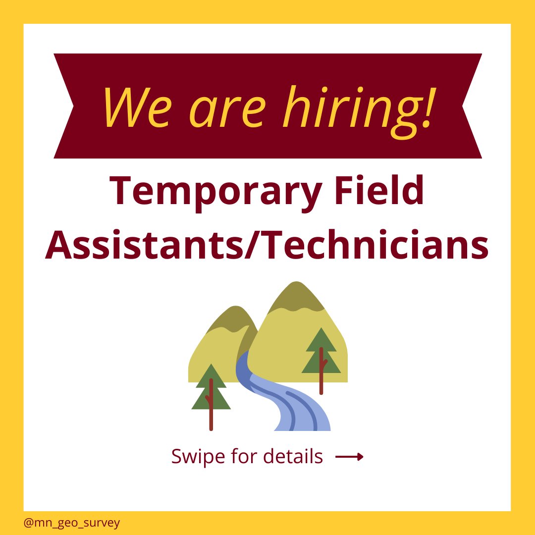 We are hiring Temporary Field Assistants and Technicians for the short-term (3-6 months) and long-term (15-18 months). Job codes 360146 (short-term) and 360149 (long-term), hr.umn.edu/Jobs/Find-Job