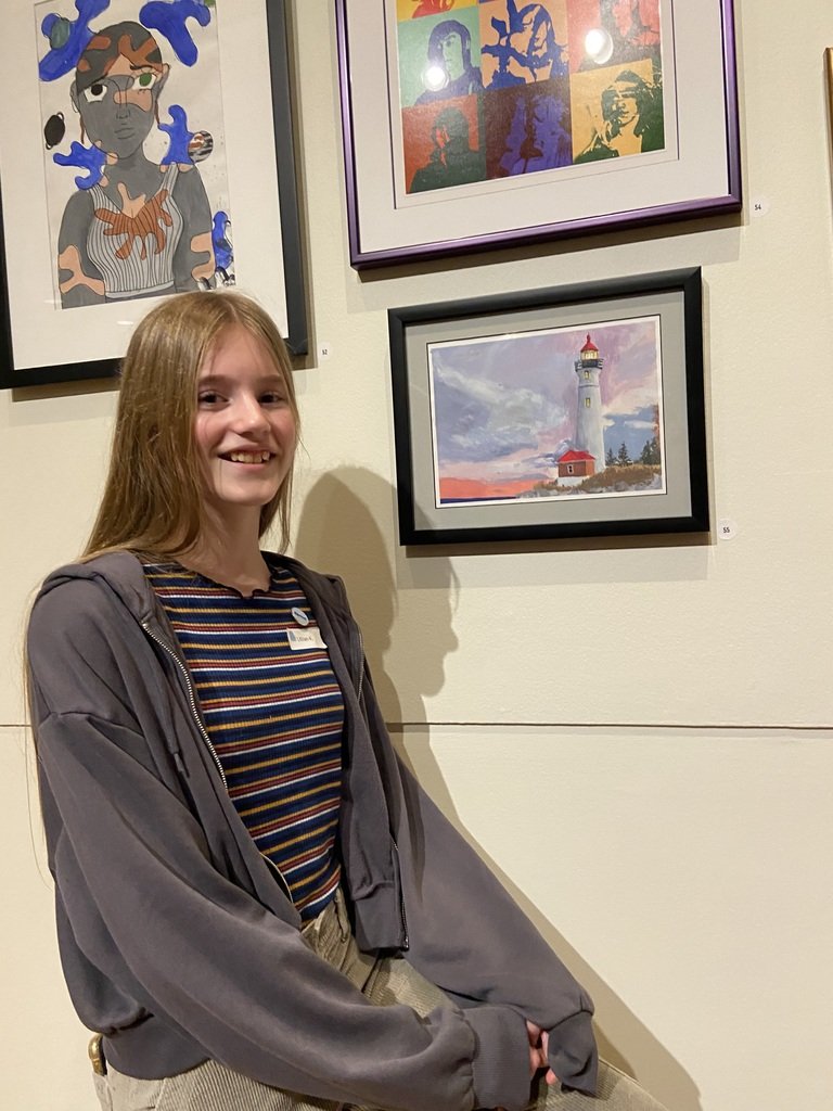 Seventh-grader Lily Kew's artwork has been selected for the Youth Art Month Exhibit at the Portland Museum of Art! You are encouraged to visit the museum to see Lily's piece on display. Congratulations, Lily!