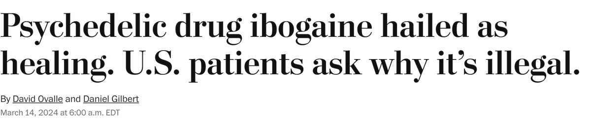 This is what my new film Of Night and Light: The Story of Iboga and Ibogaine is about. Can't wait to share the eye-opening real story with you soon when it's released later this year. Thanks for reporting @DavidOvalle305 @ByDanielGilbert @washingtonpost washingtonpost.com/health/2024/03…