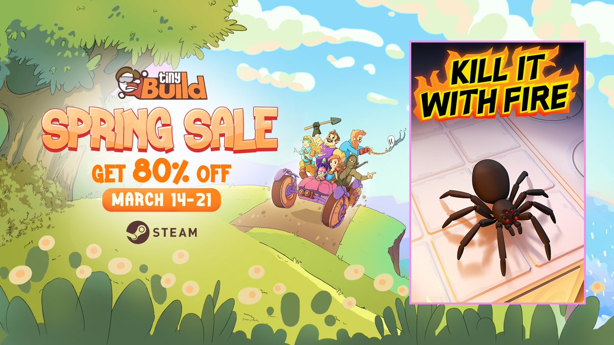 KIWF_Game's tweet image. Start your Spring cleaning by burning cobwebs and creepy crawlies!🕸️🔥

Pick up Kill It With Fire for 80% off, including more discounts for VR and bundle deal.
#SteamSale #KillItWithFire