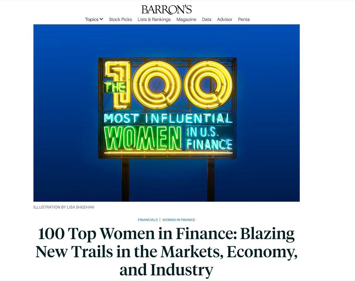 SF Fed Pres. @MaryDalyEcon honored in @barronsonline annual list of 100 Most Influential Women in U.S. Finance. 'A labor economist by background, Daly is known for peppering her remarks with personal stories and relatable interactions.'