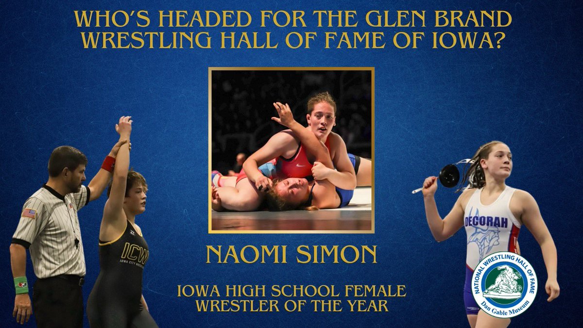 Dan Gable Museum (@wrestlingmuseum) on Twitter photo The <a href="/wrestlingmuseum/">Dan Gable Museum</a> announced that Naomi Simon of Decorah High School has been chosen as the 2024 recipient of the Iowa High School Female Wrestler of the Year award.
Read more-> bit.ly/43flHS1
Purchase tickets-> bit.ly/3U6GGUu The <a href="/wrestlingmuseum/">Dan Gable Museum</a> announced that Naomi Simon of Decorah High School has been chosen as the 2024 recipient of the Iowa High School Female Wrestler of the Year award.
Read more-> bit.ly/43flHS1
Purchase tickets-> bit.ly/3U6GGUu