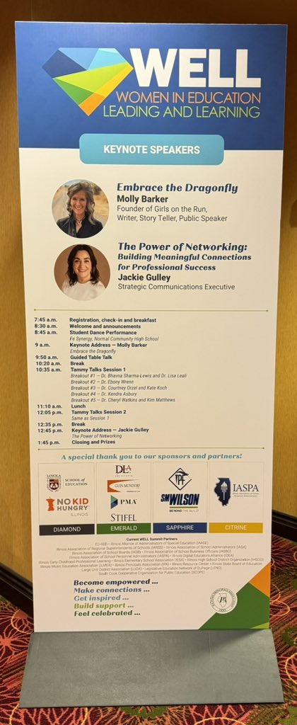 Amazing women leaders! Check out our line-up for tomorrow and the generous sponsors who support women in leadership! Remember them when you are considering services for your schools and districts. They believe in YOU!!! <a href="/ilprincipals/">Illinois Principals Association</a> <a href="/IllinoisASA/">IASA</a> <a href="/iasbo/">Illinois ASBO</a> <a href="/ILschoolboards/">lL School Boards</a>