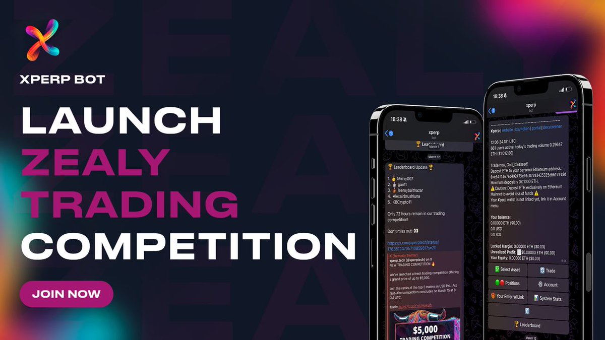Did you know that there are Telegram bots designed for leverage trading certain tokens? 

Take @xperp_bot for example;
> No gas fees 
> Burn mechanism 
> Revenue share 
> 5-click trades

Check the bot here👇:
t.me/xperp_bot

Zealy trading competition: