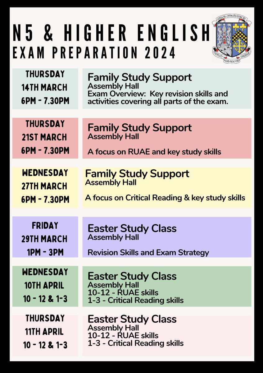 Great to welcome pupils and their families into the department for the first of three family study support sessions this evening. Such a positive chance to work together on exam preparations. Sign up to the other sessions using the qr code/link sent by groupcall. @DunfermlineHS