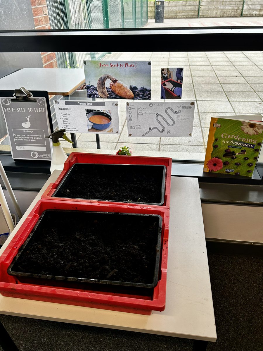 OPA_Darfield's tweet photo. As part of our D&amp;T unit this half term, our Year 1 class have planted some seeds to begin to grow their own vegetables. Can you recall what we will be making once our vegetables have grown? 🍅🌱🥫 #FromSeedToPlate https://t.co/xdcfrOA6QQ