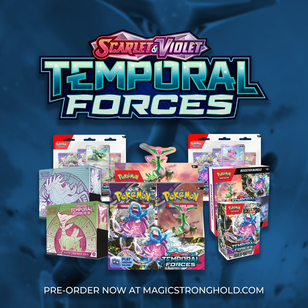 The ranks of Ancient and Future Pokémon continue to grow! Walking Wake ex breaks free of the past alongside Raging Bolt ex, while Iron Leaves ex delivers high-tech justice with Iron Crown ex.

Pre-Order Temporal Forces today at the link below!
bit.ly/3Vj0Ye1