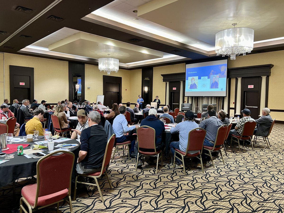 Bringing the lender’s perspective on risk in the cattle feeding sector is ⁦@RBC⁩ National Director of Agriculture, Lorna McKercher, and Carson Burtwistle, Sr. Ag Relationship Manager. ⁦@burtwistle⁩ #FeedlotMarketSecurity