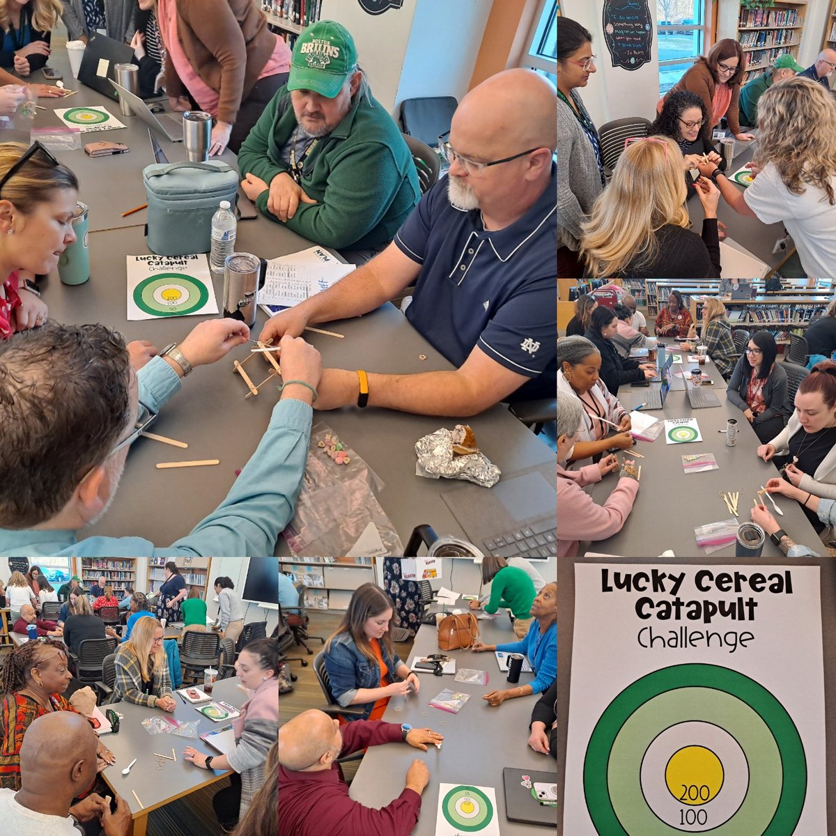 Our STEM engineers had fun engaging in their Lucky Charm Catapult Challenge as our warm-up for Literacy PL! Way to go, stemmers! 😁 @STEMEdCT @msboratko @Hartford_Public @HartfordSuper @corinne_barney Our STEM staff 'Sham-ROCKS' 🌱❤️