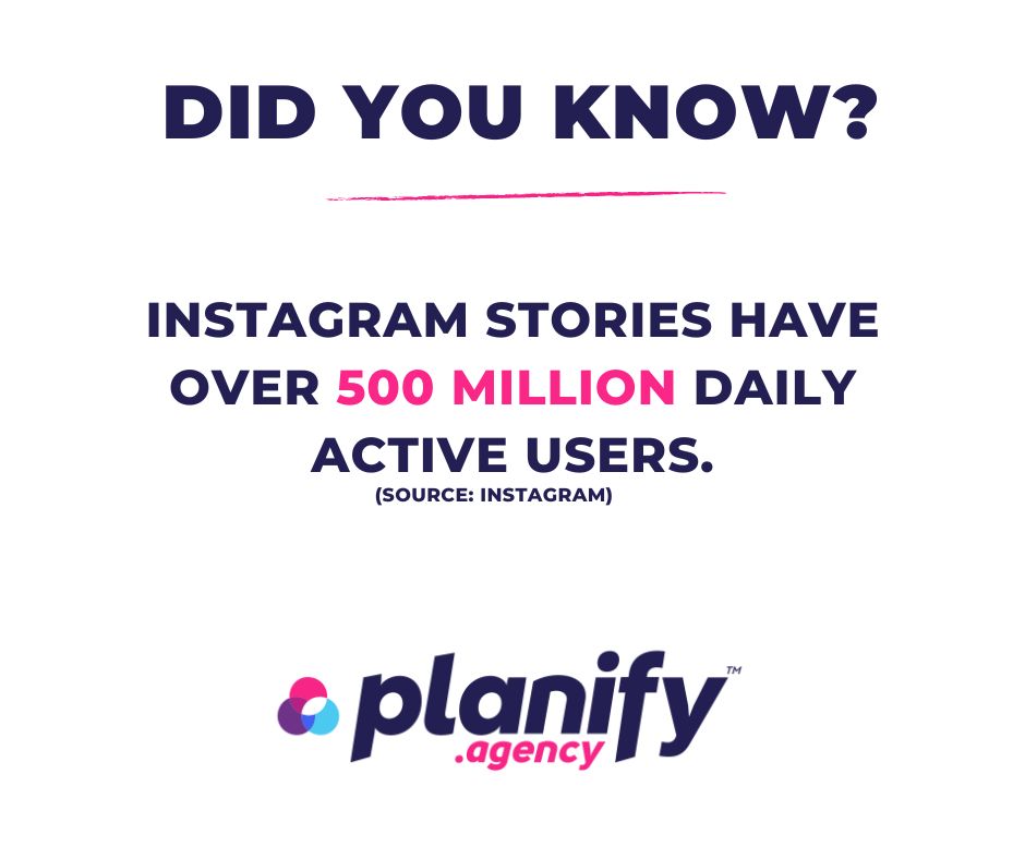 Stories steal the show! 👀 With half a billion people watching daily, Insta stories offer a massive stage for your brand. What's your 'story' strategy? 

#planifyagency #planifyyourbusiness #marketingtrends #socialmediamarketing