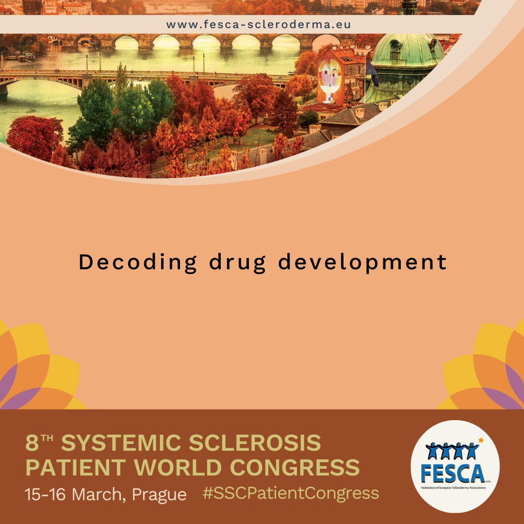 Fscleroderma's tweet image. Excited for the #SSCPatientCongress session on "Decoding Drug Development - Patient Organisation Engagement Across the Drug Lifecycle" to gain insights into future treatments and research strategies – and the role of #scleroderma patients in this process.