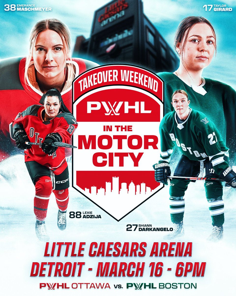 On the @Sportsnet broadcast this weekend for PWHL Takeover Weekend in Detroit! 🏒📺🎤 Saturday 6 pm, @PWHL_Ottawa and @PWHL_Boston facing off at Little Caesars Arena - on track to break the American women's hockey attendance record! 🔥