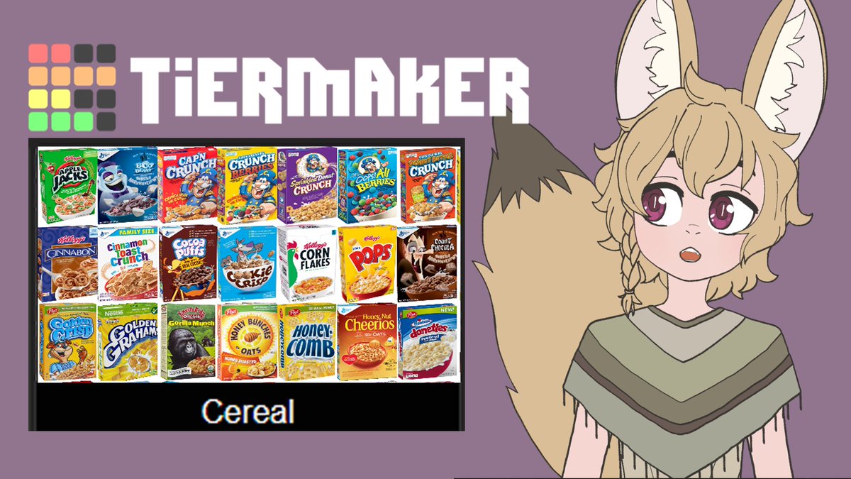 twitch.tv/fennec_strings Live FoxBoi ranks super controversial things... like Cereal!!!!