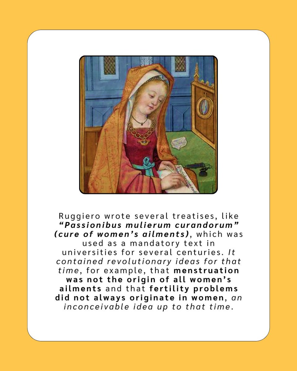 AFSurrogacy's tweet photo. Who are the unsung heroes shaping the landscape of reproductive health?🌈 Meet Trótula di Ruggiero, a gynecologist in the Middle Ages 🌟 Join our conversation as we celebrate the women throughout history who've paved the way for modern advancements during Women's History Month! https://t.co/h8aq8EcoBB