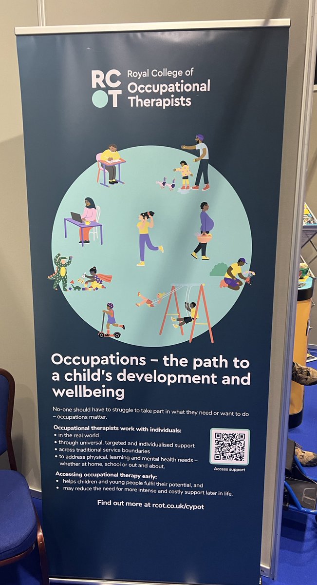 A great day at @kidztoadultz representing the @theRCOT with @RCOT_Sally, spreading the word of OT and supporting people to make a good referral. We had so many lovely conversations with parents, carers, teachers, charities & health professionals 💚