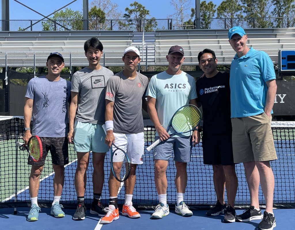 Getting excited for @keinishikori’s return to the tour! Hard work, dedication to the sport, and lots of teamwork each step of the way. Can’t wait to watch him on the court again. Next stop —> @MiamiOpen