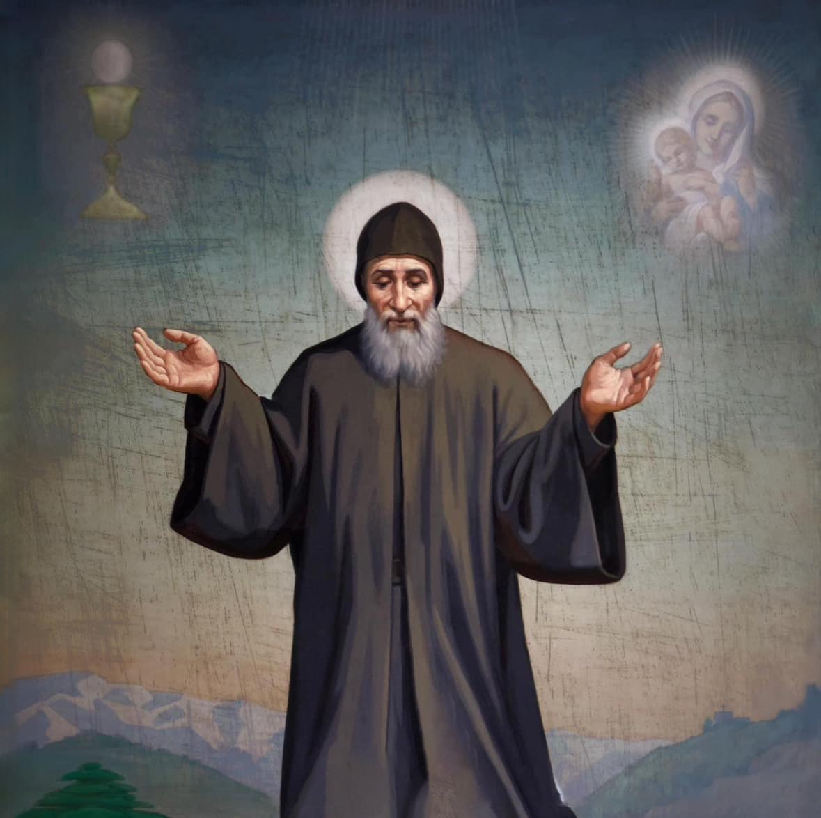 St. Charbel’s life was centered on the Eucharist and the celebration of Mass. The Eucharist was literally the center of his life.  Aluminum Plaque Icon  holyrosary.team/products/st-ch… #Maronite #Maronita #StSharbel #SanCharbel #PrayForUs